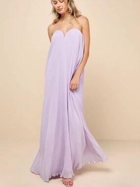 Lulus NWT Perfect Always Lavender Textured Strapless Swing Maxi Dress. Medium.
